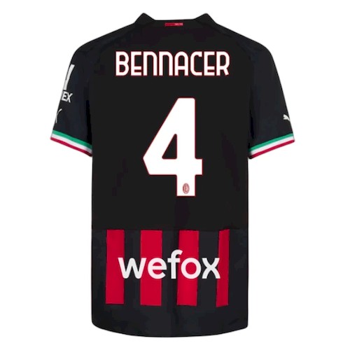 Kjøp AC Milan Bennacer 4 Hjemmedrakt 2022 23 | Offisiell Drakt