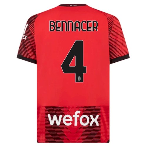 Kjøp AC Milan Bennacer 4 Hjemmedrakt 2023 24 | Offisiell Drakt