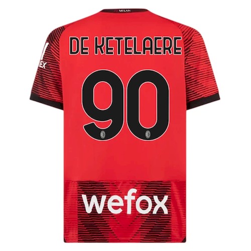 Kjøp AC Milan De Ketelaere 90 Hjemmedrakt 2023 24 | Offisiell Drakt