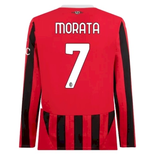 AC Milan Morata 7 Langermet Hjemme Fotballdrakt 2024 25