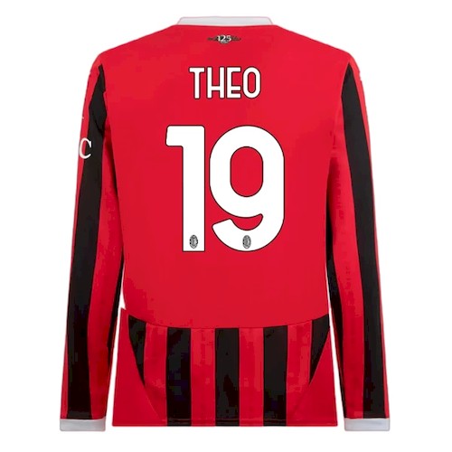 Kjøp Theo Hernandez 19 AC Milan Langermet Hjemmedrakt 2024-25