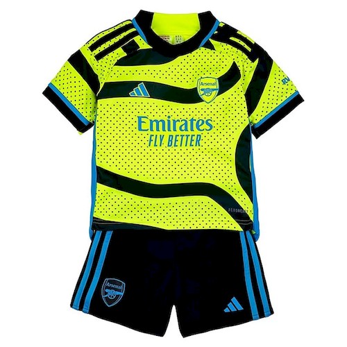 Arsenal Bortedraktsett Barn 2023 2024 Neon Gul Svart