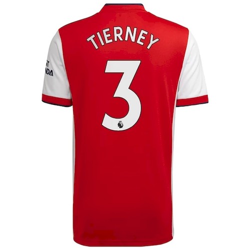 Kjøp Arsenal Tierney 3 Hjemmedrakt 2021-22 | Offisiell Rød & Hvit Drakt