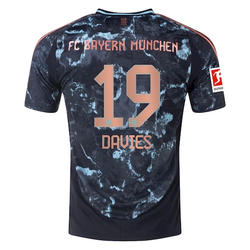 Bayern München Alphonso Davies 19 Bortedrakt 2024 25 | Mørkeblå