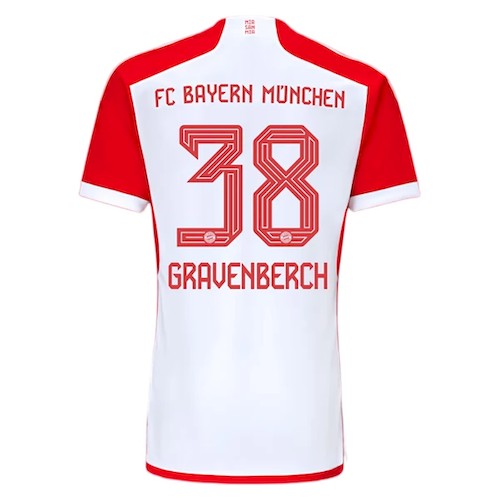 Bayern München Gravenberch 38 Hjemmedrakt 2023 24 | Rød Drakt