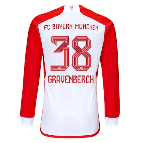 Bayern München Gravenberch 38 Langermet Hjemmedrakt 2023 24