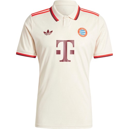 Bayern München Tredjedrakt 2024-25 | Cremehvit Polo med Røde Detaljer
