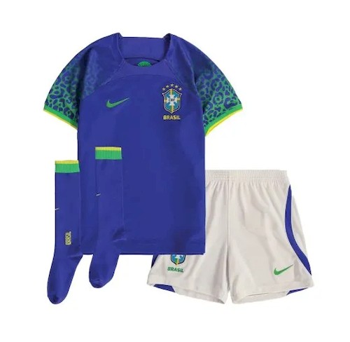 Brasil Barn Bortedrakt 2022 – Gul/Blå