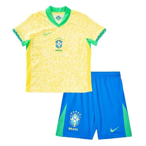 Brasil Barn Hjemmedrakt 2024 – Gul/Grønn