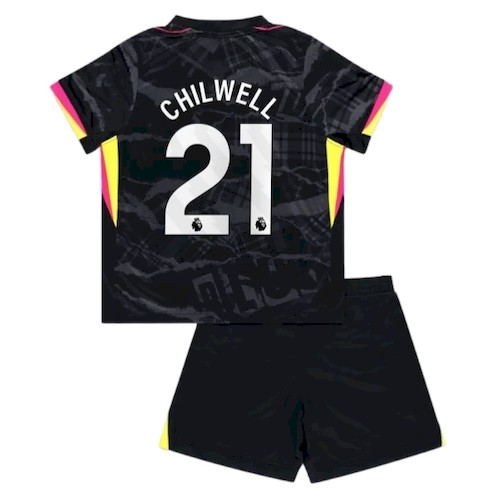 Chelsea Chilwell 21 Barn Tredjedrakt 2024-25 – Svart/Oransje
