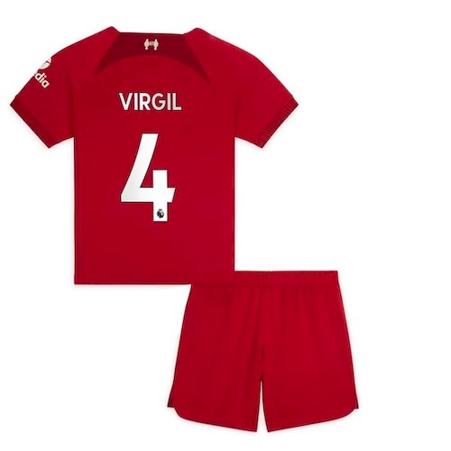 Liverpool Virgil van Dijk 4 Barn Hjemme Draktsett 2022-23