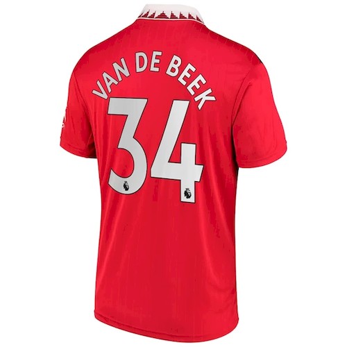 Manchester United Van De Beek 34 Rød Hjemmedrakt 2022 23