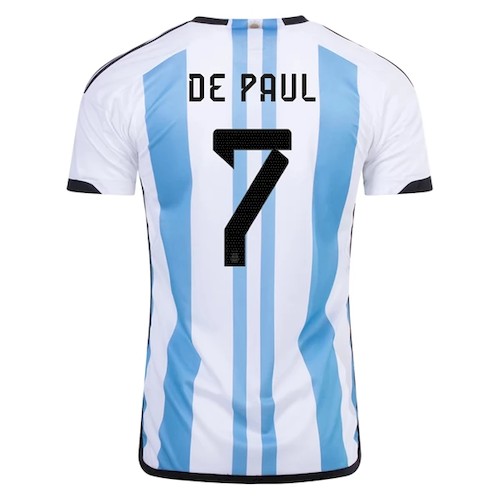 Argentinien De Paul 7 Hjemmedrakt 2022 Offisiell