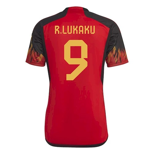Belgia Romelu Lukaku 9 Hjemmedrakt 2022 Rød