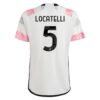 Juventus Locatelli 5 Bortedrakt 2023 24 Hvit Drakt