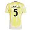 Juventus Locatelli 5 Bortedrakt 2024 25 GulRosa
