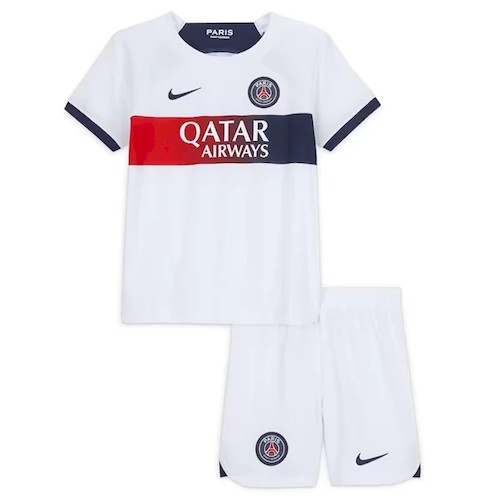 PSG Barn Bortedrakt 2023/2024 – Mørkeblå med Røde Detaljer