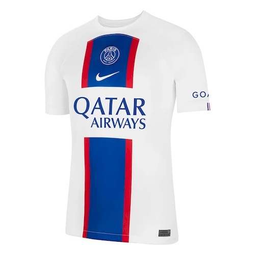 PSG Tredjedrakt 2022-23 – Hvit med Blå/Røde Striper