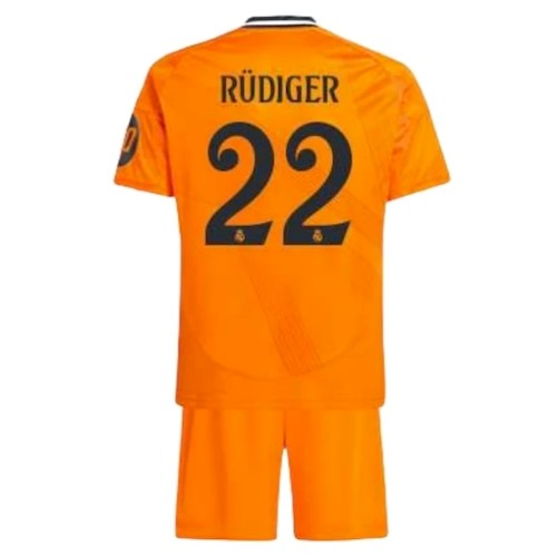 Real Madrid Rüdiger 22 Barn Bortedrakt 2024 2025 Hvit