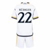 Real Madrid Rüdiger 22 Barn Hjemmedrakt 2023 2024 Hvit