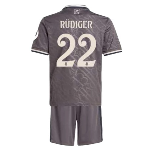 Real Madrid Rüdiger 22 Barn Tredjedrakt 2024 2025 Svart