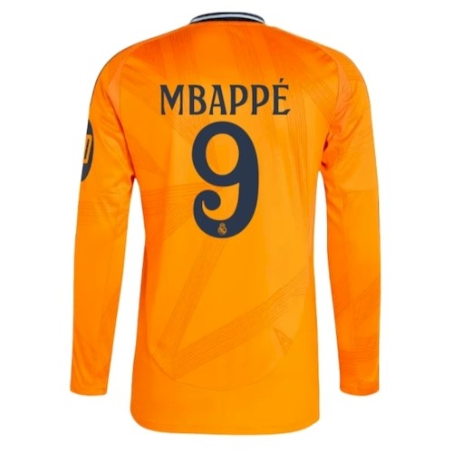 Real Madrid Mbappé 9 Borte Langermet Fotballdrakt 2024-25