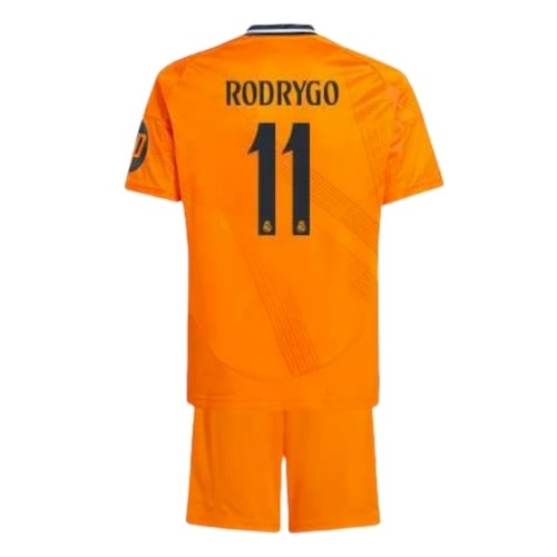 Kjøp Real Madrid Rodrygo 11 Barn Borte Draktsett 2024-2025