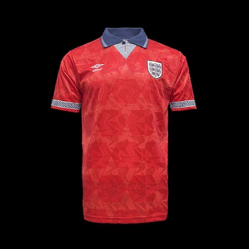 Kjøp Retro 1990 England Rød Fotballdrakter