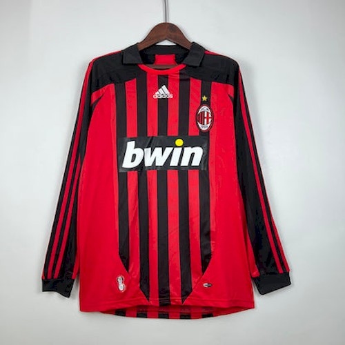 AC Milan Langermet Retro Hjemmedrakt 07 08 | Rød Svart Klassiker