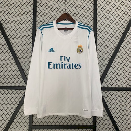 Retro Langermet Real Madrid 17 18 Hjemme Fotballdrakt
