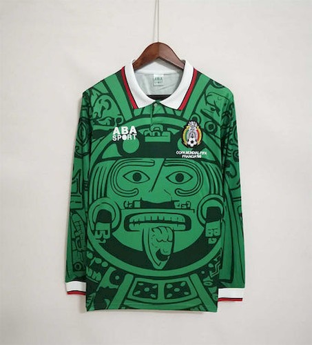 Retro Mexico 1998 Hjemme Fotballdrakt Langermet