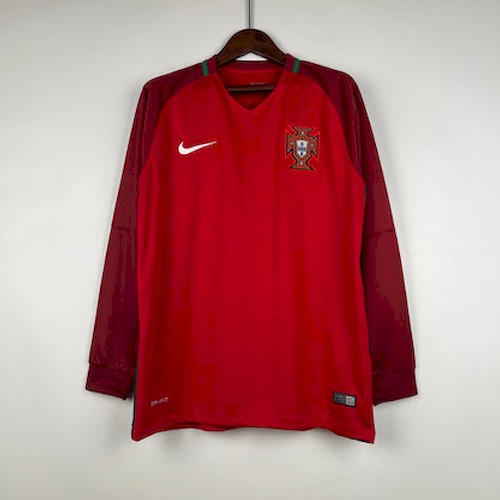 Retro Portugal 2016 Langermet Hjemme Fotballdrakt