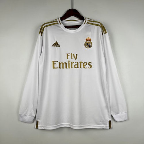 Retro Real Madrid 19-20 Langermet Hjemme Fotballdrakt